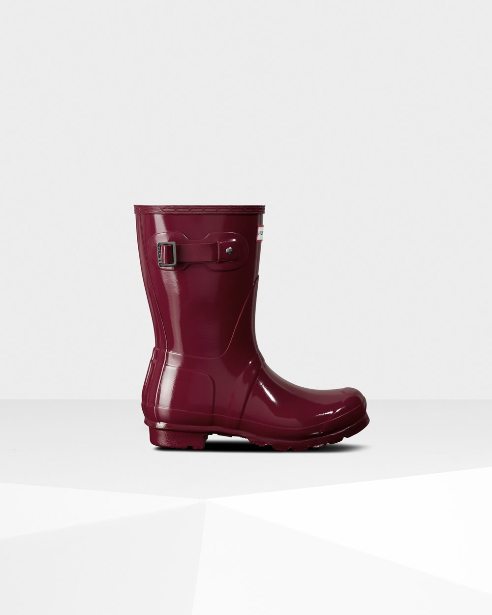 Womens Hunter Short Rain Boots Claret/Red - Original Gloss - 8490357-TM